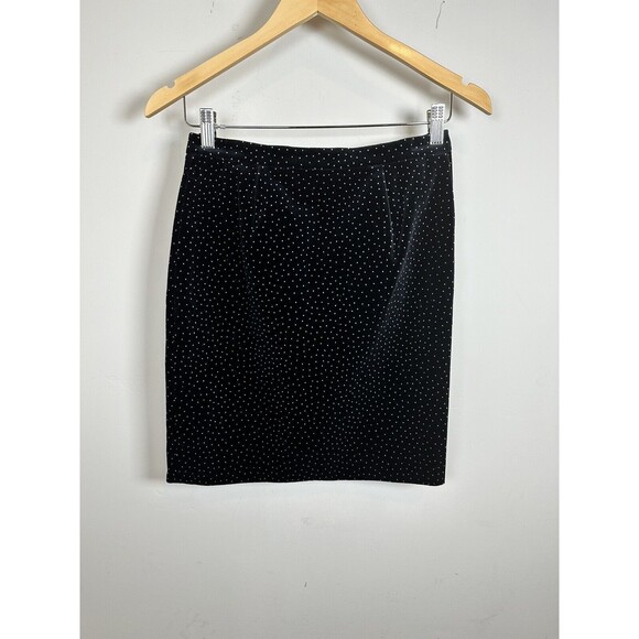 THEORY Women's Plelated Wrap Dot Velvet Mini Skirt Black Size 0 $355 NWT - Picture 10 of 10